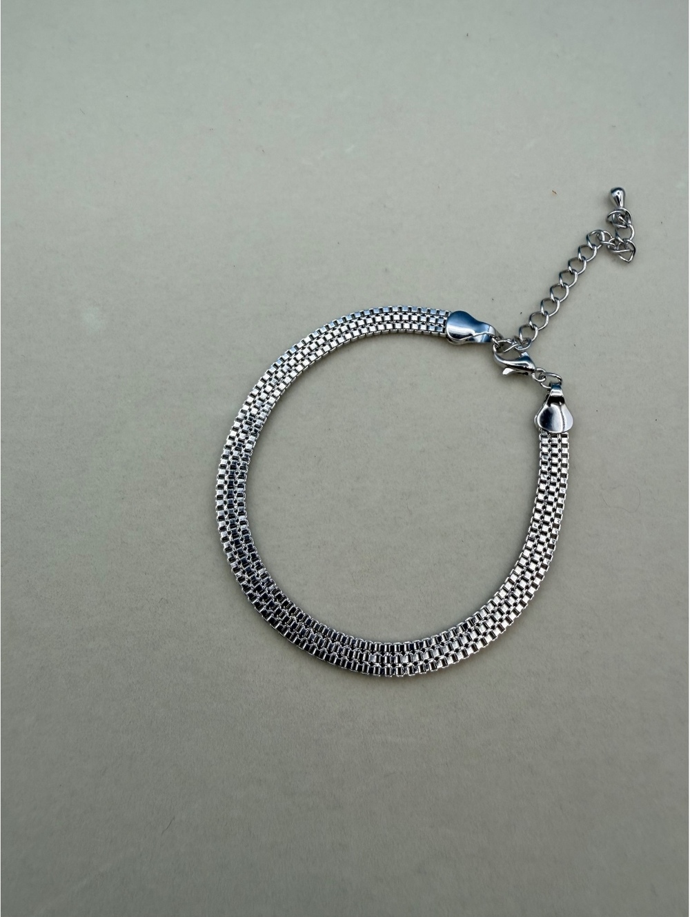 Silver mesh slider bracelet